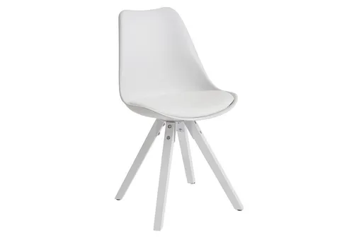 FINEBUY Esszimmerstuhl SuVa22301_1 - 2er Set Retro Küchenstuhl Weiß - Skandinavische Stühle aus Kunstleder, modern und pflegeleicht. Ideal für stilvolle Esszimmer und Küchen mit hohem Sitzkomfort.