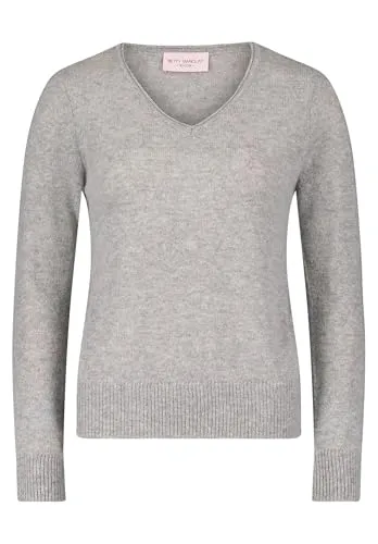 Betty Barclay Damen Kaschmir-Pullover mit V-Ausschnitt 36, Light Silver Melange