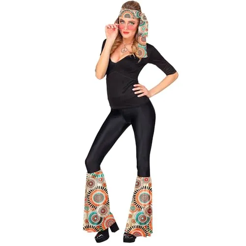 W WIDMANN MILANO Party Fashion - Hippie Set 60er 70er Jahre, Stirnband und Stulpen im Vintage Stil, ideal für kreative Kostümpartys und Flower Power Events