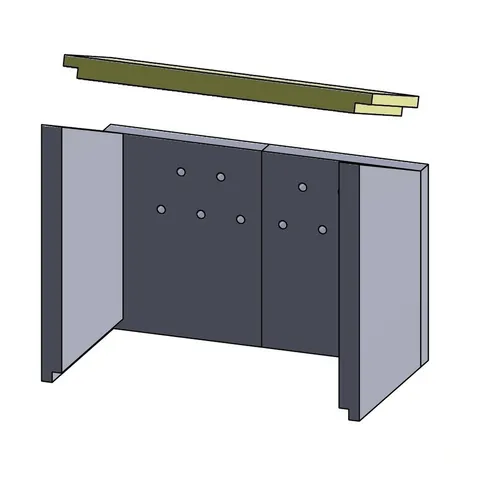Heizgasumlenkplatte 380 x 180 x 25 mm (Vermiculite) passend für Justus **