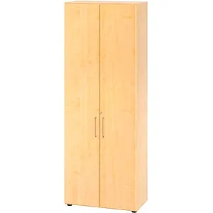 Hammerbacher Aktenschrank Serie 9 - abschließbar, 80 x 215,4 x 42cm, ahorn - Büroschrank mit 6 Ordnerhöhen, abschließbar und robust aus melaminharzbeschichteter E1-Qualitäts-Spanplatte. Ideal für sichere Aufbewahrung im Büro.