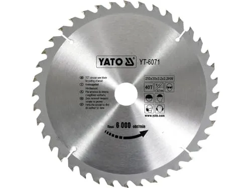 TCT BLADE FOR WOOD 250X40TX30 MM von YATO