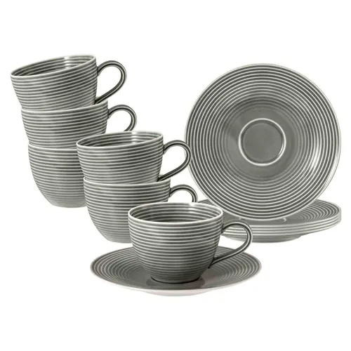 Seltmann Weiden Beat Color Glaze Kaffeetassen Set 6er Perlgrau - Thermobehälter mit individuellem Design, spülmaschinen- und mikrowellenfest für ein stilvolles Kaffeeerlebnis.