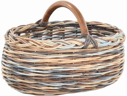 Autokorb Einkaufskorb aus Natur Rattan - Leichter, stabiler Tragekorb aus handgeflochtenem Rattan, ideal für Kofferraum und Rücksitz. Vielseitig als Einkaufskorb oder Deko-Korb nutzbar, platzsparend und immer mitnehmbar.