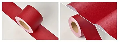 VisitRyl Selbstklebende Wandaufkleber Grenze 8cm X 500cm, TapetenbordüRe Selbstklebend BordüRe, Wasserdichte WandbordüRe FüR Zuhause BüRo Hotel Diy Dekoration Roter Zinnober