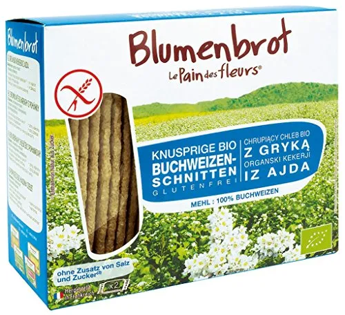 Le-Pain-des-Fleurs Knusperbrot Blumenbrot Buchweizen, Bio, ohne Salz und Zuckerzusatz, glutenfrei, 150 g, je 75 g, 2 Pack
