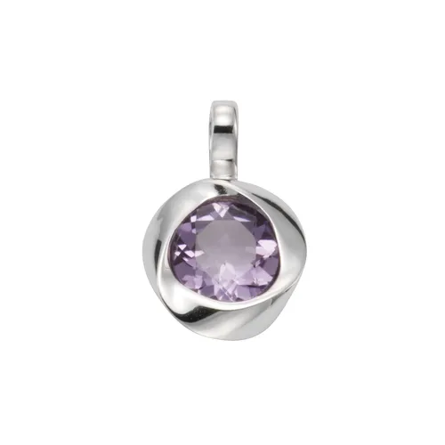 Eleganter Amethyst Anhänger aus 925 Sterling Silber - Halskette & Anhänger mit glänzendem 14mm Amethyst in rosa, ideal als Geschenk, inklusive Geschenketui und aus hochwertigem 925/- Sterling Silber gefertigt.