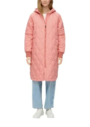 Q/S by s.Oliver Damen 2140309 Steppmantel XL - Funktionsjacke mit fixierter Kapuze, Oversize-Passform und Reißverschluss, ideal für stilvollen Schutz an kalten Tagen.