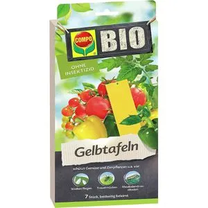 Compo Gelbtafeln Bio 1733302004, 10 x 22 cm, zum Hängen, gegen Trauermücken und andere Schädlinge, 7 Stück
