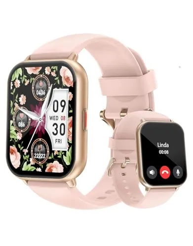 Smartwatch Damen mit Bluetooth Telefonfunktion,1.85'' HD Display Smart Watch,Fitnessuhr Damen IP68 Wasserdicht,Schrittzähler Uhr Damen110+ Sportmodi Pulsmesser Schlafmonitor kompatibel für iOS Android