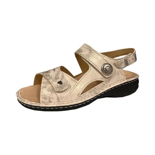 Finn Comfort Denia Damen Sandalen, Größe:40 EU - Wanderschuhe mit hochwertigem Leder, verstellbaren Riemen durch Klettverschluss und rutschhemmender Sohle für sicheren Halt beim Wandern.