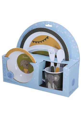Sterntaler Kindergeschirr Set Elefant Eddy + Hase Happy in grün von Sterntaler