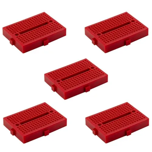 5x Mini Breadboard Steckkontakte rot