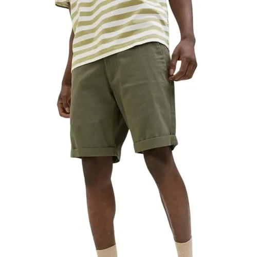 Jack & Jones PlusSize Chinoshorts JPSTDAVE - Modische Shorts in Dusty Olive - Herren-Shorts, knielang mit elastischem Stretchmaterial für optimalen Tragekomfort, ideal für warme Tage und lässige Outfits.