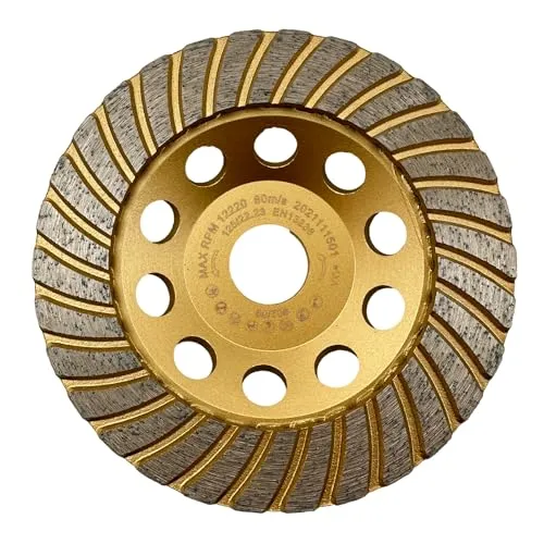 EDW Fächer Diamant-Schleiftopf 125 mm Bohrung 22,2 mm Schleifteller für Stein Naturstein Granit Beton, Grob