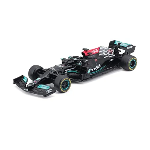Bburago F1 Mercedes-AMG W12 (2021): Modellauto im Maßstab 1:43, #77 Valtteri Bottas, schwarz (18-38038B)