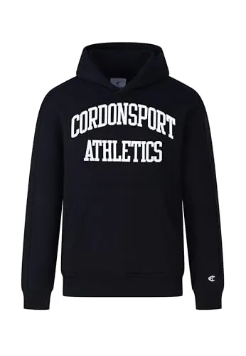 Cordon Sport Herren Hoodie King – Sportlicher Komfort in Schwarz - Hochwertiger Hoodie aus 80% Baumwolle für besten Tragekomfort. Mit praktischer Kapuze und großer Kängurutasche – ideal für Sport und Freizeit. Pflegeleicht und perfekt für den täglichen Einsatz.