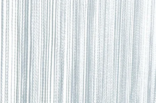 Fadenvorhang Türvorhang 90 x 250 cm Weiß Fadengardine dekorative Gardine für Wohnzimmer, Schlafzimmer