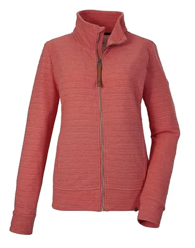 G.I.G.A. DX Damen Strickfleecejacke GS 102 WMN KNTFLC JCKT - Funktionsjacke in dunkelkoralle, ideal als Midlayer oder Übergangsjacke mit hohem Stehkragen und seitlichen Eingrifftaschen für zusätzlichen Komfort.