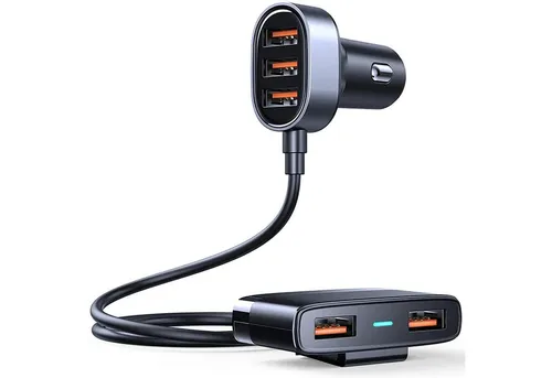 JOYROOM JR-CL03 KFZ USB Zigarettenanzünder 5x USB Verteiler - Praktischer USB Verteiler mit 5 Anschlüssen für 12V/24V Kfz-Steckdosen. Ideal für schnelles Laden von Smartphones, Tablets und mehr. Kompakt und vielseitig einsetzbar.