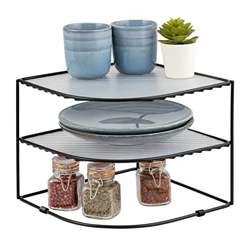 bremermann Standregal Eckregal - Optimale Raumnutzung - Standregal für optimale Raumnutzung in der Ecke, mit 3 stabilen Einlegeböden aus pulverbeschichtetem Stahl, ideal für Küche, Bad oder Schreibtisch.