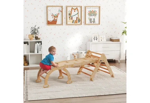 MC Star Klettergerüst Bogenleiter mit Rutsche und Kletterwand - Vielseitiges Klettergerüst für Kinder von 1,5-4 Jahren. Mit Bogenleiter, Rutsche und Kletterwand fördert es spielerisch Balance und Koordination. Zusammenklappbar für einfache Lagerung und sicheren Spielspaß.