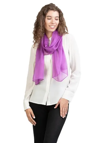 Posh Gear Damen Seiden Schal Chiffon Scialle, lila aus 100% Seide - Schals für Damen, luxuriöser 100% Seide Schal in elegantem lila, perfekt für jeden Anlass und verleiht jedem Outfit einen Hauch von Glamour.