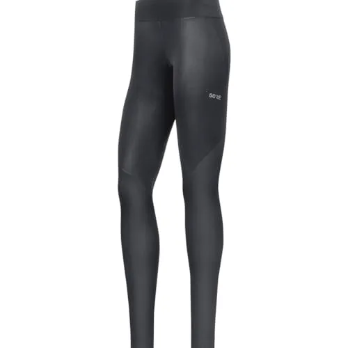 GOREWEAR R3 Partial Lauftights Damen - Größe 42, schwarz - Kleidung mit winddichter und wasserabweisender GORE WINDSTOPPER Technologie, ideal für Outdoor-Läufe bei jedem Wetter.