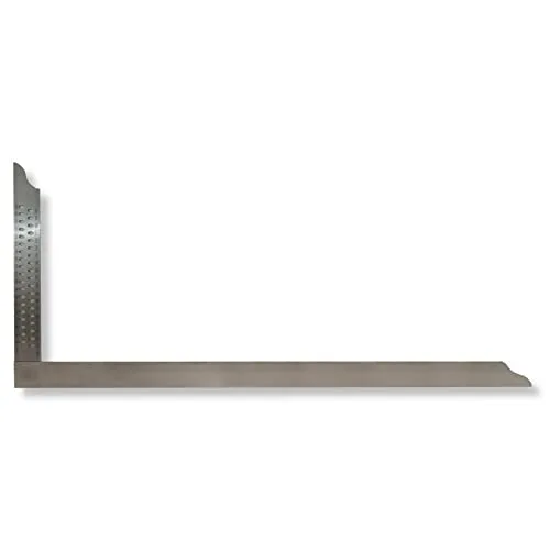 DEWEPRO® Zimmermannswinkel mit Anreißlöchern 100x38cm - aus rostfreiem Edelstahl - sehr elastisch dank Federstahl - Winkeleisen Abbundwerkzeug