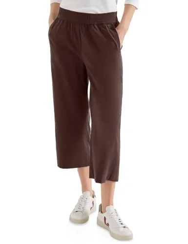 Cecil High Waist Wide Leg Hose Loose Fit Brown Cacao XL von CECIL