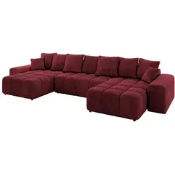 ALTDECOR Wohnlandschaft ENIL-U mit Schlaffunktion in rot von ALTDECOR