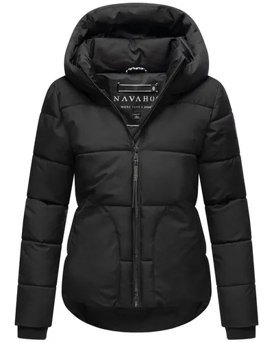 Navahoo Steppjacke Lachperle XIV Kurze gesteppte Damen Winterjacke mit hohem Kragen und Kapuze