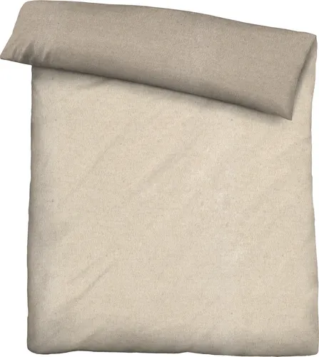 Biberna Melange-Flanell Bettwäsche 'Uni' 135 x 200 cm - Beige, Hochwertige Baumwolle - Bettwäsche aus 100% Baumwolle, temperaturausgleichend und wohlig wärmend. Sanfor-Ausrüstung sorgt für Einlaufsicherheit. Ideal für erholsamen Schlaf und Made in Europe.