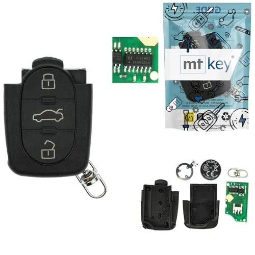 Funk Fernbedienung 434MHZ für AUDI A2 A4 - Ersatz-Fernbedienung mit 3 Tasten, programmierbar und ideal für AUDI Modelle. Inklusive Batterie CR2032 für sofortigen Einsatz. Verlässliche Frequenz von 434MHZ.