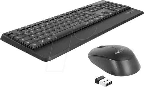 DELOCK 12674 - Tastatur-/Maus-Kombination, Funk, schwarz