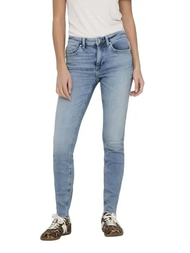 ONLY Skinny-fit-Jeans ONLBLUSH MID SKIN ANK RW DNM CRO349 NOOS - Modische Skinny-Fit-JEANS aus elastischem Denim, ideal für einen stylishen Look. Pflegeleicht und in Light Medium Blue Denim, perfekt für jeden Anlass.