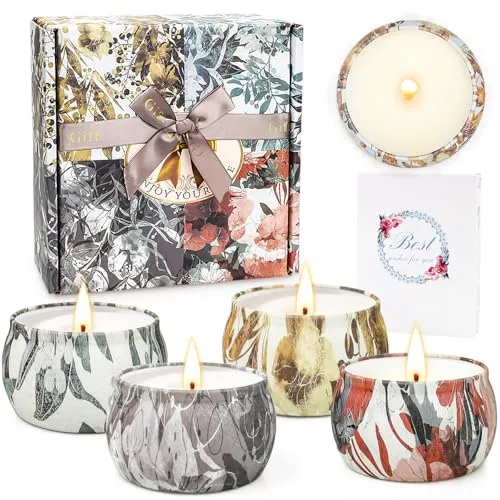 Duftkerzen-Set, Aromatherapie-Geschenk für Damen/Mama/Eltern, natürliches Sojawachs, Duftkerzen können Stress lindern, perfekt für Schlafzimmer, Badezimmer, Yoga, Büro