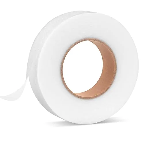 Saumband zum Aufbügeln, 3cm x 64m Gardinenband zum Aufbügeln Nahtband zum Aufbügeln Waschfestes Bügelband für Vorhänge Nahtband für Stoff, Gardinen und Textilien, Weiß