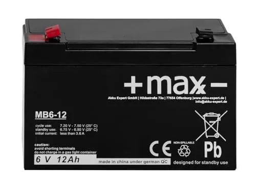 Akku Accu kompatibel FM-612 FM612 FM6100B 6V 12Ah Blei AGM wartungsfrei