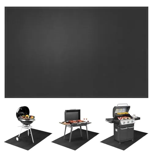 Mondoshop Feuerfeste Unterlage 100 × 150 cm- Grillmatte Bodenschutz,Feuerfeste Matte Kamin, Grillteppich Outdoor für Gasgrill, Holzkohlegrill, Feuerschale, Kamin, Rasen, Terrasse, Camping & BBQ