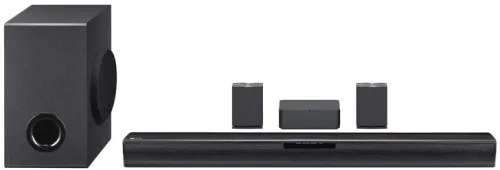 LG SQC4R 4.1 Soundbar mit kabellosem Subwoofer und Rücklautsprechern, 220W Leistung, Bluetooth und Adaptive Sound Control für ein beeindruckendes Klangerlebnis -