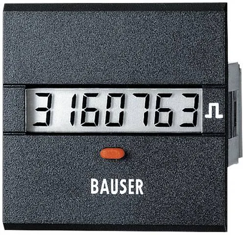 Bauser 3801/008.3.1.0.1.2-003 Elektronischer Zeitzähler - Einbaumessgerät mit modernster BAUSER-Technik; speichert Daten ohne Batterien im EEPROM und überzeugt durch hohe Zuverlässigkeit und ansprechendes Design für Industrie und Nutzfahrzeuge.