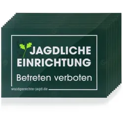 Waidgerechte Jagd Warnschild – 10er-Pack für sichere Jagdeinrichtungen