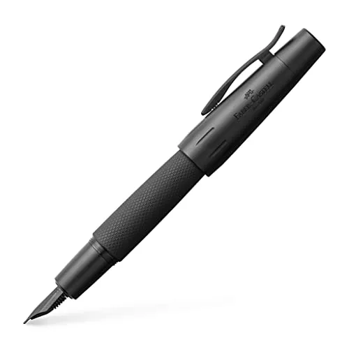 FABER-CASTELL 148621 - Füller e-motion pure black, elegantes Design aus eloxiertem Aluminium und feine Edelstahlfeder für präzises Schreiben