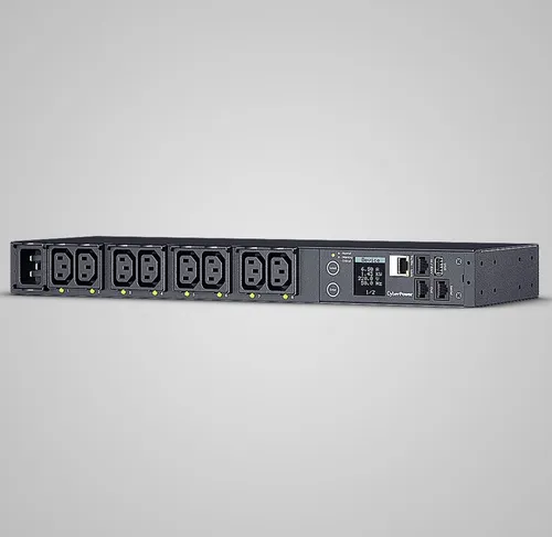 CyberPower PDU81005, Switched MBO 230V/16A - PDU für Rackmontage mit 8xC13 Ausgängen, metered-by-outlet Funktion und einer 3,05 m langen Schnur – ideal für effiziente Stromverteilung in Serverräumen.