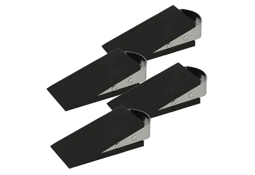 WESTCOTT Bodentürstopper Türstopper Schwarz 4 Stück, Gummi Keil rutschfest,12 x 5 x 3 cm (Vorteilspack, 4 St), Passend für alle Türen und Böden