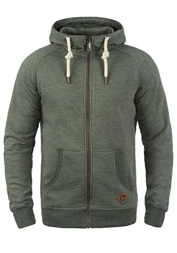 !Solid SDVitu Herren Sweatjacke Kapuzenjacke Zip-Hoodie mit Kapuze Kordelzug Kängurutasche Reißverschluss Baumwollmischung Regular fit, Größe:S, Farbe:Climb Ivy Melange (8785)