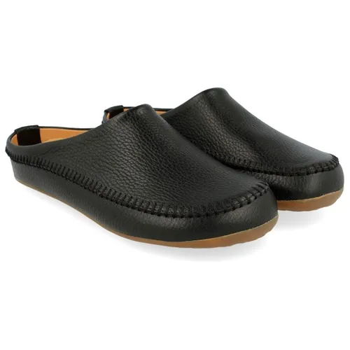 HAFLINGER Softi Lederpantoffeln Ballerina Schwarz (Gr. 44) - Klassische Ballerina-Pantoffeln aus atmungsaktivem Leder für ein angenehmes Fußklima. Die stabile Gummisohle bietet hervorragende Stabilität und das herausnehmbare Fußbett passt sich optimal an.