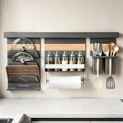 doporro Küchenorganizer-Set aus Metall, Wandmontage, 52/82cm – Flexibles Ordnungssystem - Schluss mit Chaos in der Küche! Dieser vielseitige Küchenorganizer bietet platzsparende Lösungen für Gewürze, Besteck und Utensilien. Mit robustem Metall und flexiblen Montageoptionen bleibt alles griffbereit und ordentlich.