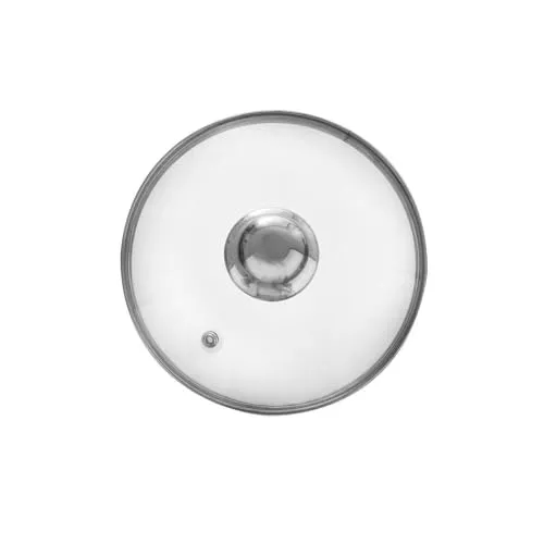 Glasdeckel mit Edelstahlgriff O 16 cm - Topfdeckel aus hochwertigem Glas mit Edelstahlgriff und Dampfaustrittsöffnung, ideal für effizientes Kochen. Spart Energie und verkürzt die Garzeit, hitzebeständig bis 200 °C.
